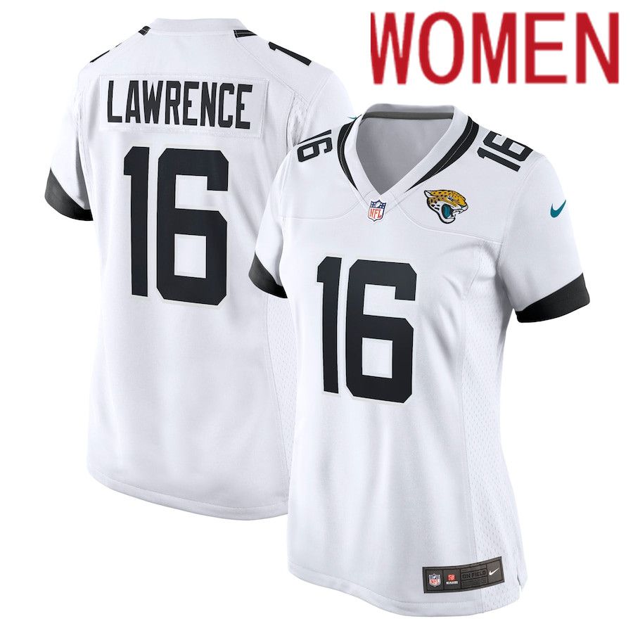 Women Jacksonville Jaguars 16 Trevor Lawrence Nike White 2021 Draft First Round Pick Game NFL Jersey